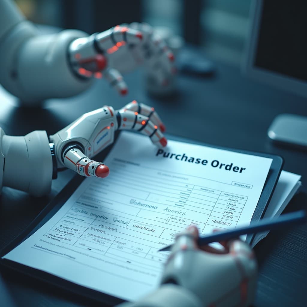 Robot analyzing a purchase order